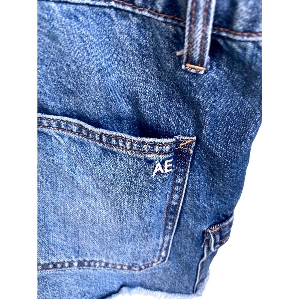 American Eagle Distressed Denim Shortalls Medium Wash Womens Small Cotton AE - Picture 7 of 7